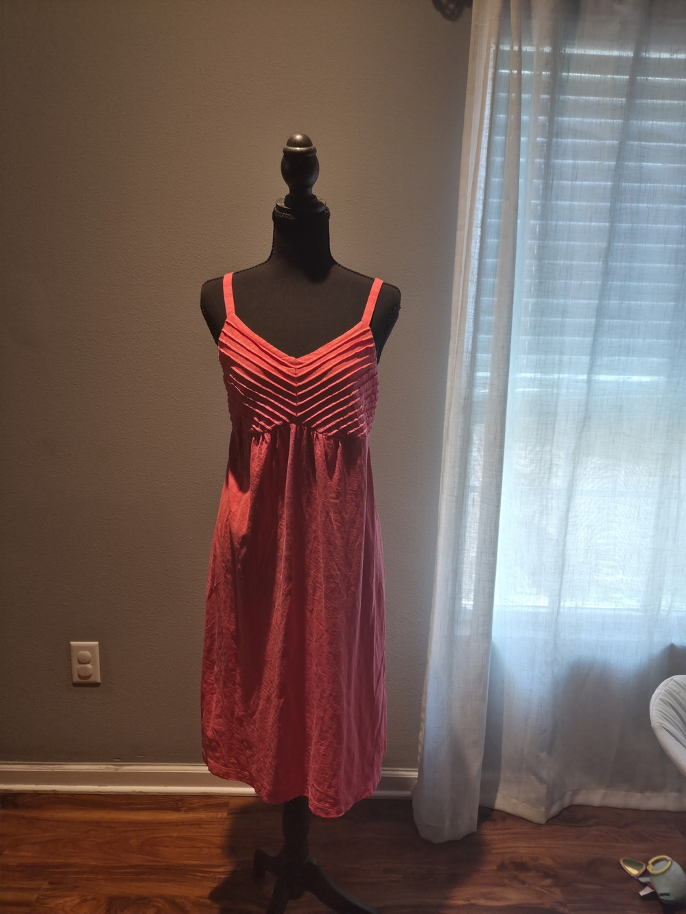 Tommy Bahama Coral-Pink Chevron Pleat Spaghetti-Strap Chemise
